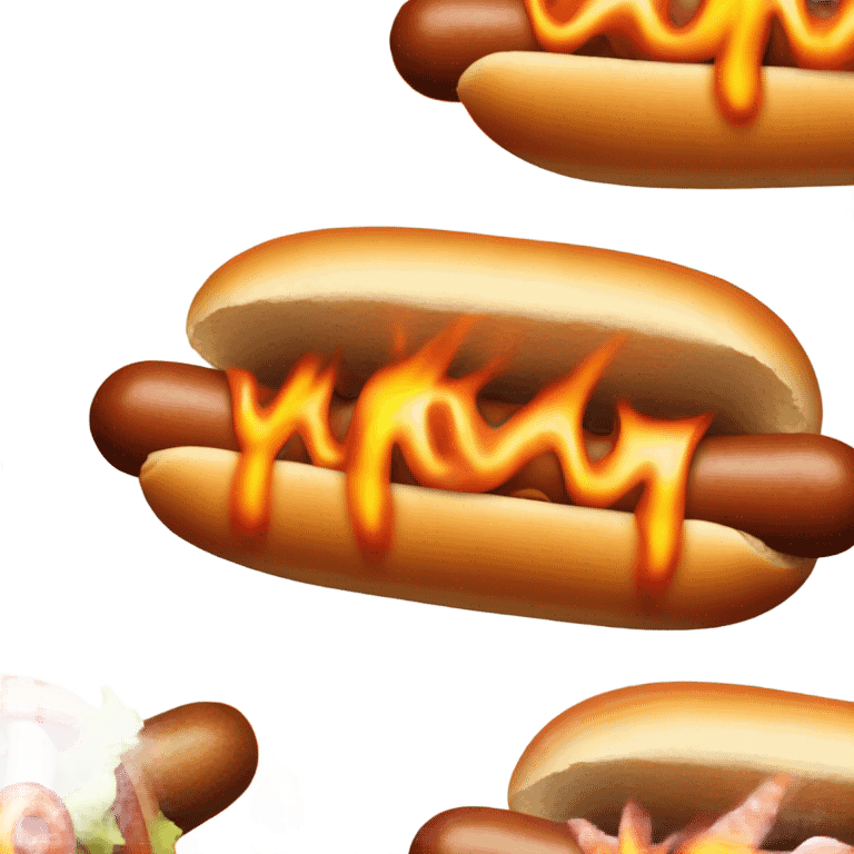 Hotdog on fire emoji