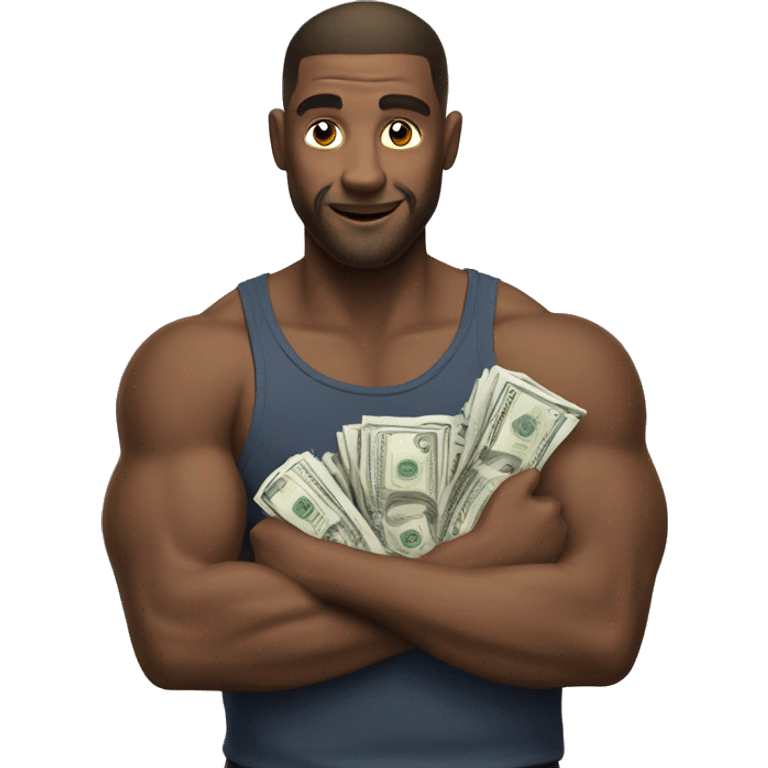 man flexing his money emoji