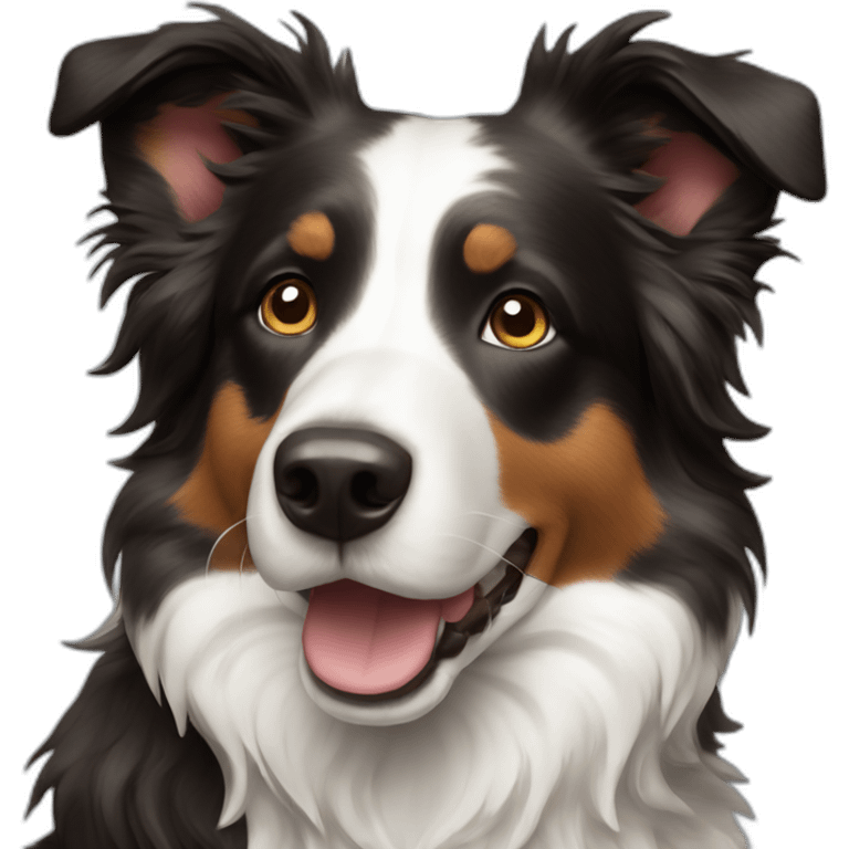 brindle border collie dog emoji