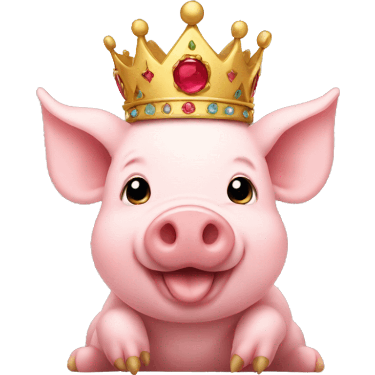 Piglet wearing a crown  emoji