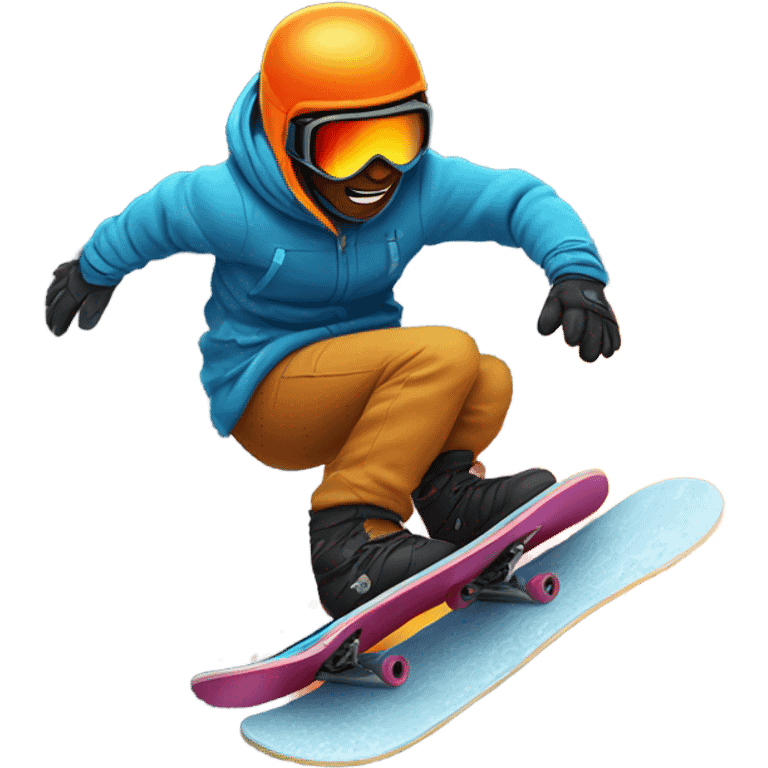 Snowboarder in lava emoji