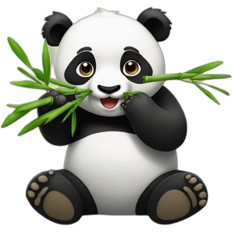 Panda eating bambou emoji