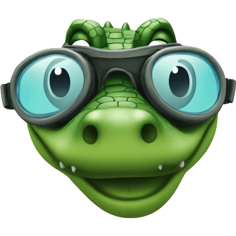 Alligator wearing goggles emoji