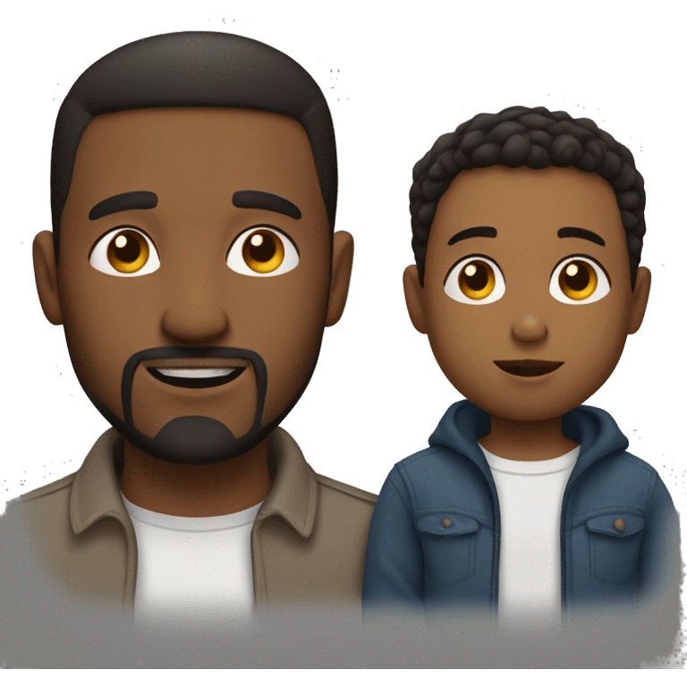 American man with short straight dark hair and a goatee, and his toddler son emoji