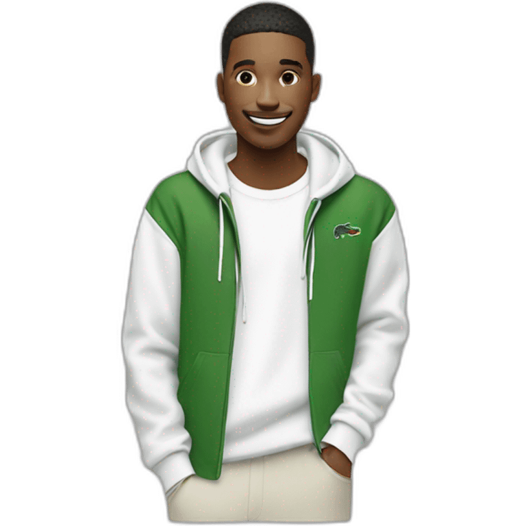 Lacoste smiking friends with white lacoste hoodie emoji