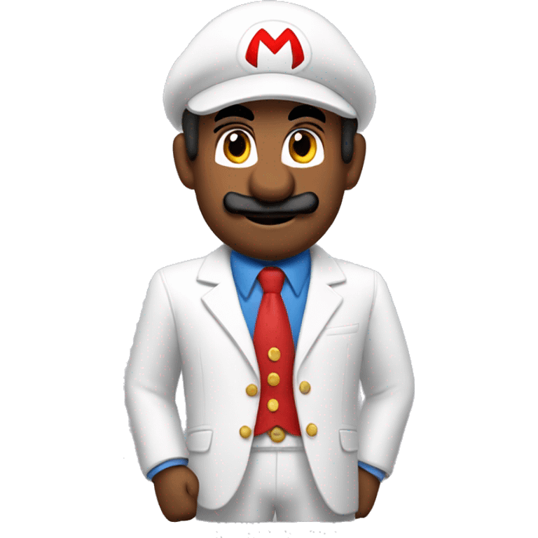 Mario wearing a white suit  emoji