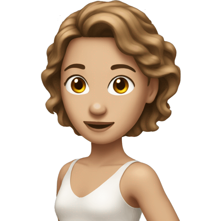 white dancer brown hair emoji