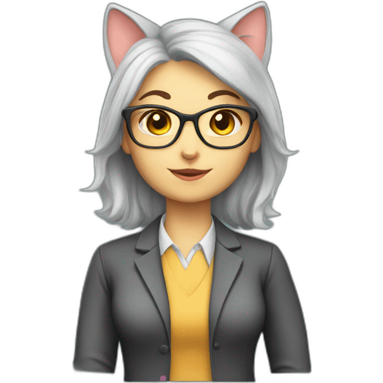 Teacher female cat emoji