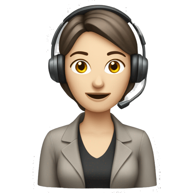 Pale brunette Call center lady  emoji