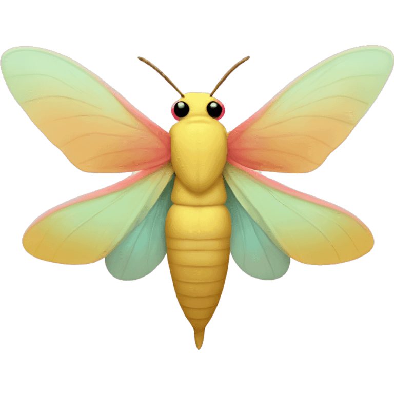 A rosy maple moth emoji