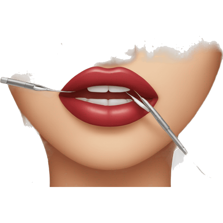 Emoji with lip injections and long nails emoji