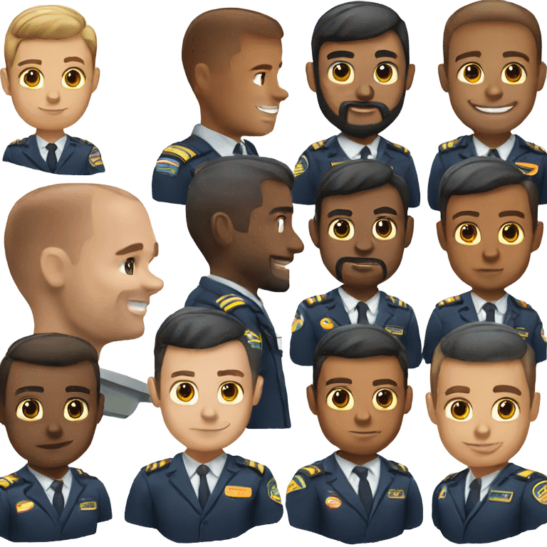 Airline Pilot with buzz cut and a stable beard emoji