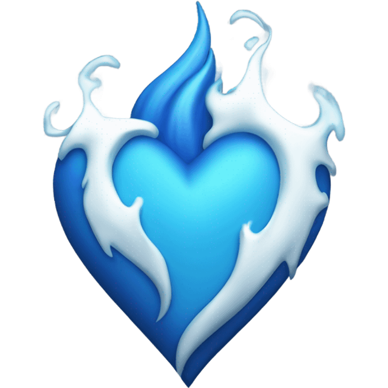 Blue heart white flames  emoji