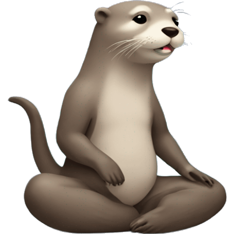 yoga otter with moon emoji