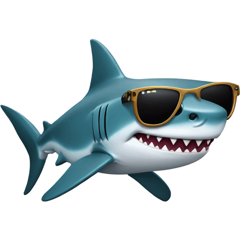 Shark with pit viper sunglssses emoji