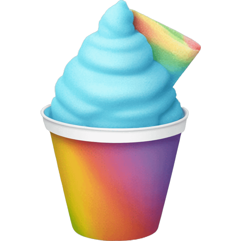 Rainbow sno cone in paper cup emoji