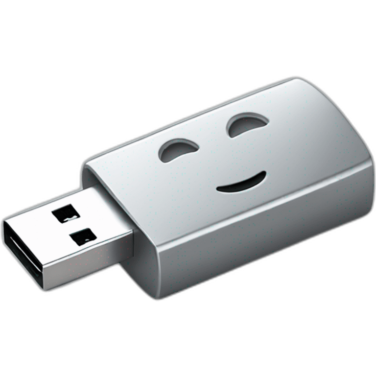 silver usb stick happy emoji