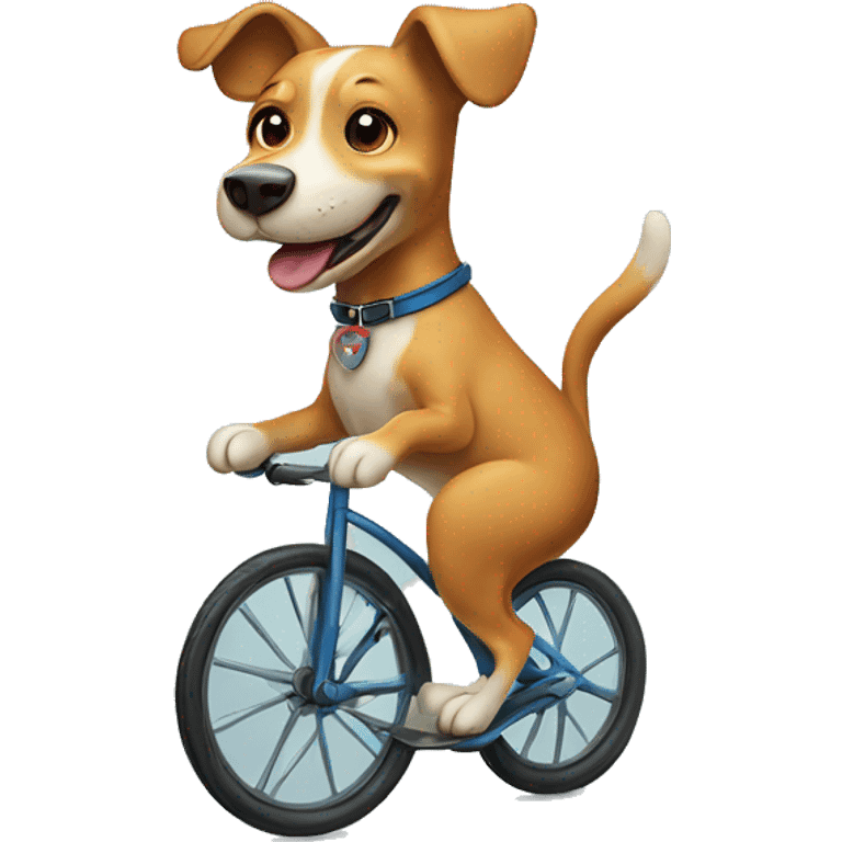 Dog riding a unicycle emoji