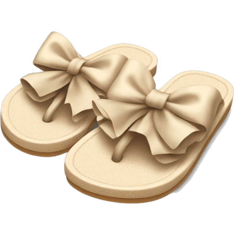 beige flipflops with bows emoji