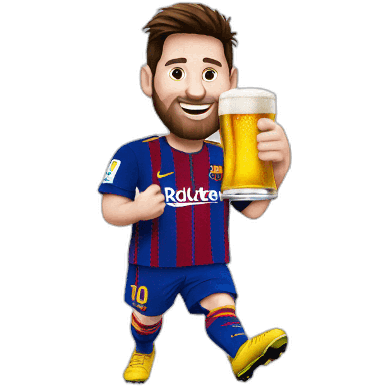 Messi avec une biere emoji