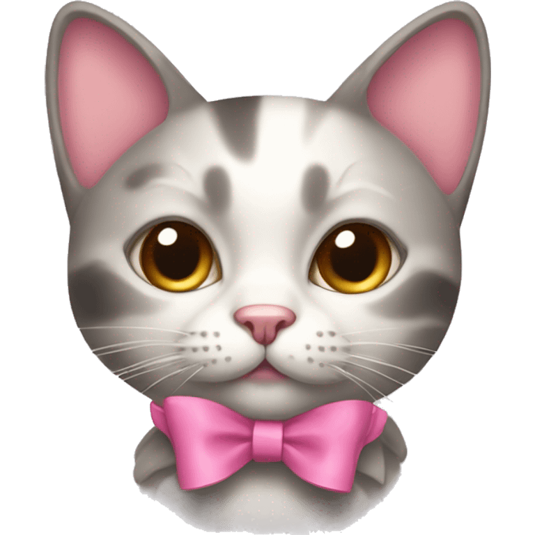 Cat with a pink bow  emoji