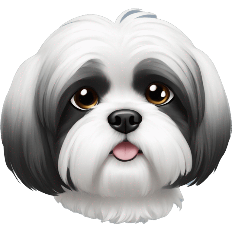 Shih Tzu black and white emoji