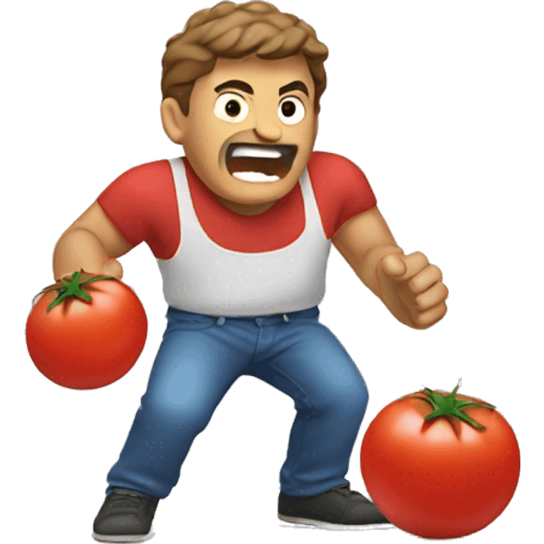 Guy crushing tomato emoji