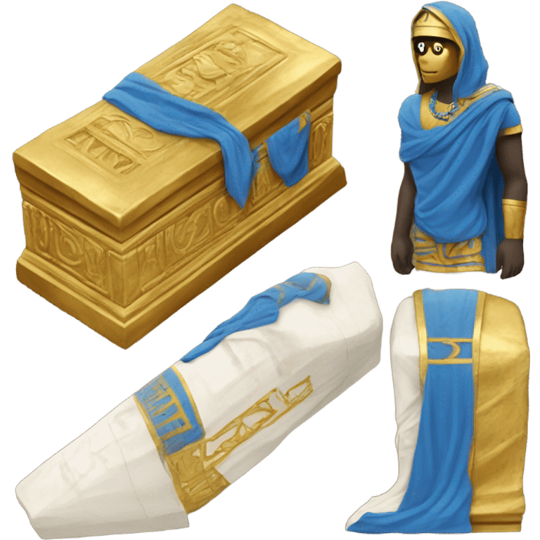 gold blue white black sarcophagus, full body  emoji