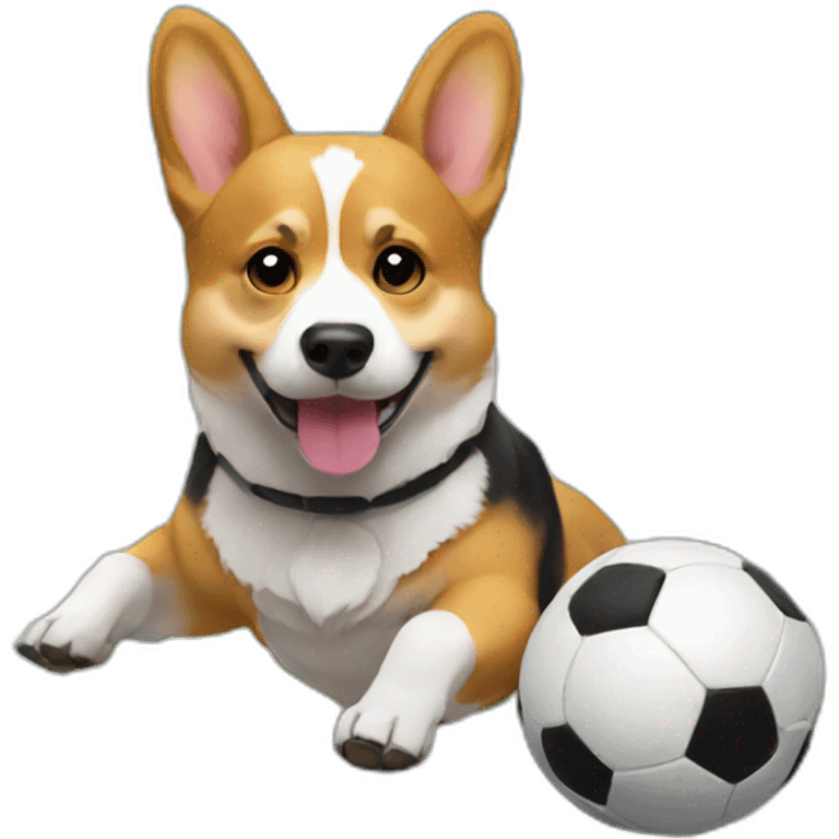 Corgi play soccer emoji