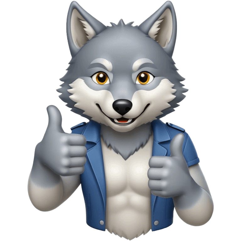 Wolf giving thumbs up  emoji