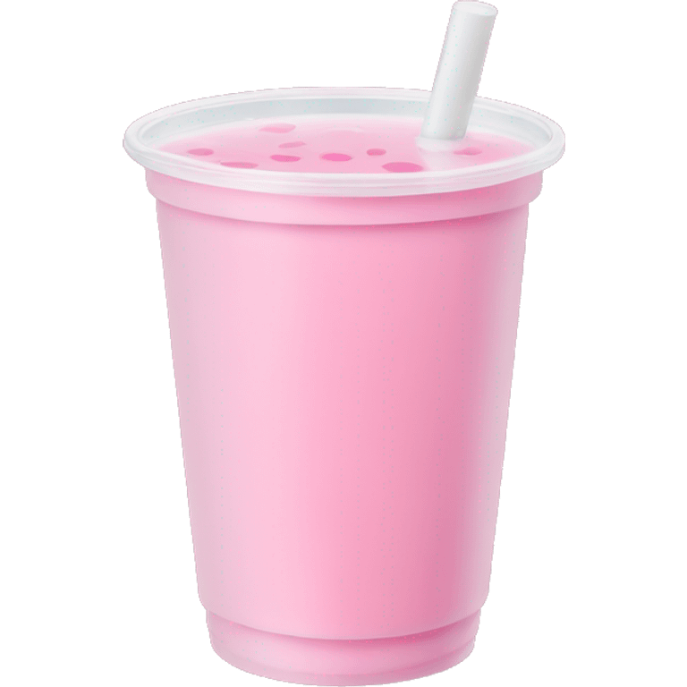 Pink boba tea plastic cup emoji