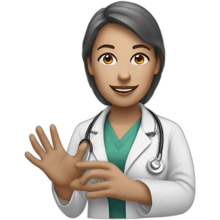 Tipping hand White woman doctor emoji