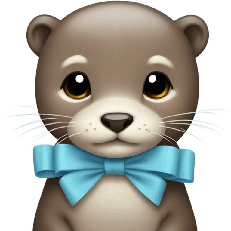 Otter with light blue bow emoji