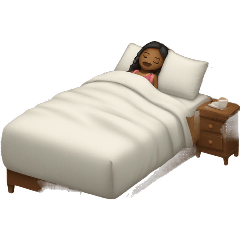 Girl sleep in big bed  emoji