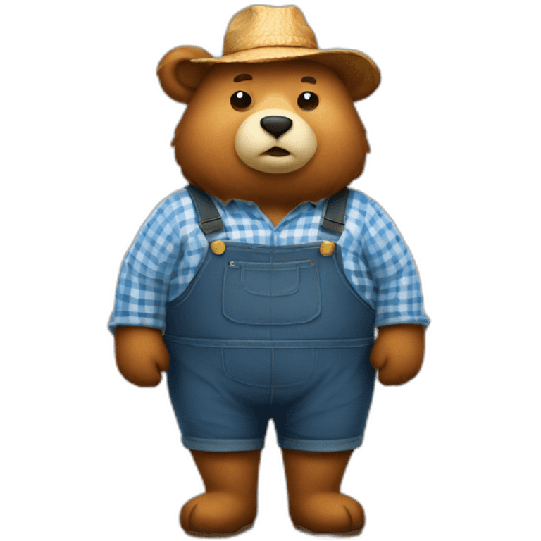 fat bear as a farmer emoji