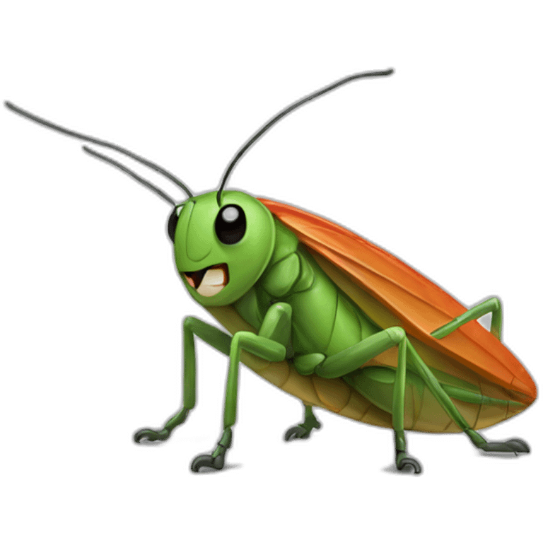 cute Anthropomorphic cricket emoji