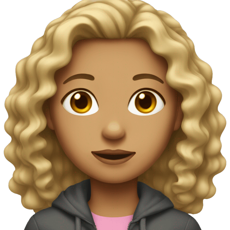 Girl with dirty blonde wavy hair emoji