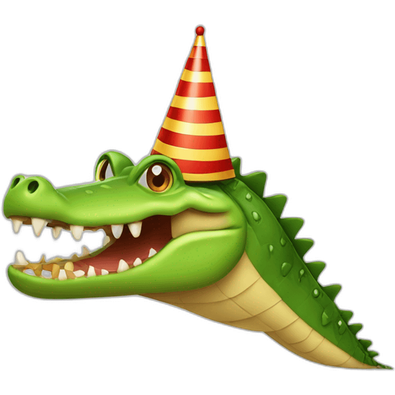 crocodile with party hat emoji