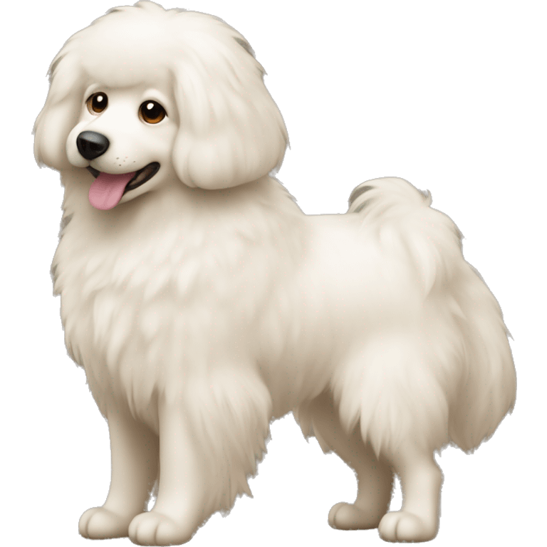 A white fluffly dog almost beige emoji