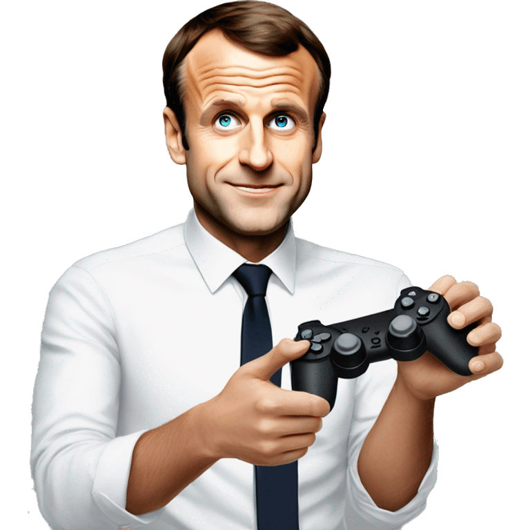 Emmanuel Macron rouge avec une manette Dans les mains emoji