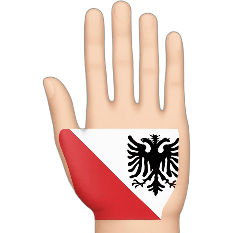 Albania-flag-on-a-hand emoji