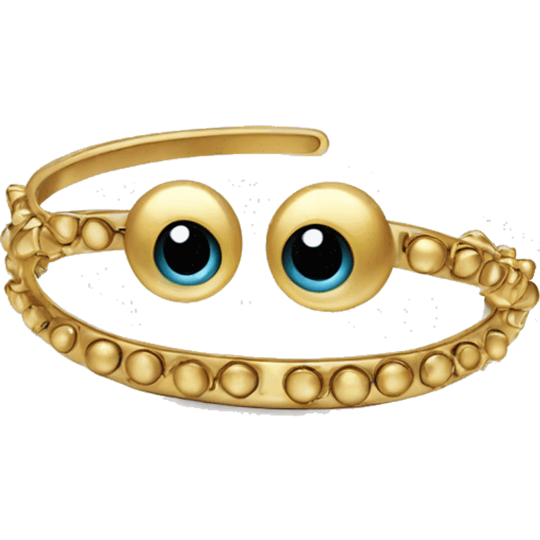 very thin gold bangle ring studded with eyeballs emoji