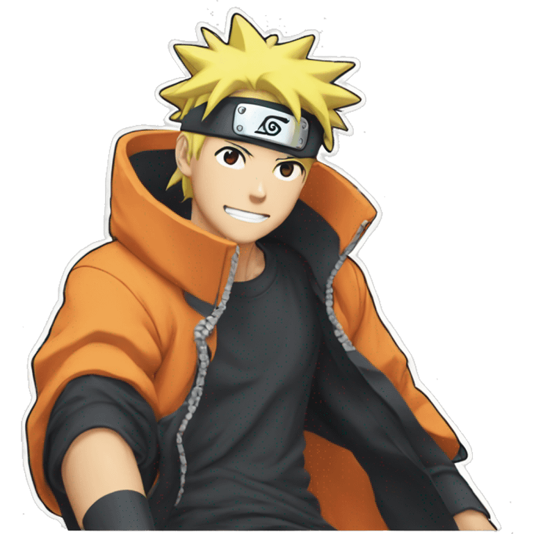 naruto with box logo spureme tshirt emoji