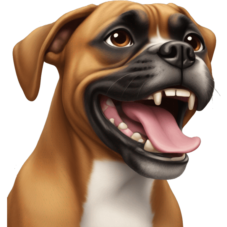 boxer dog laughin emoji