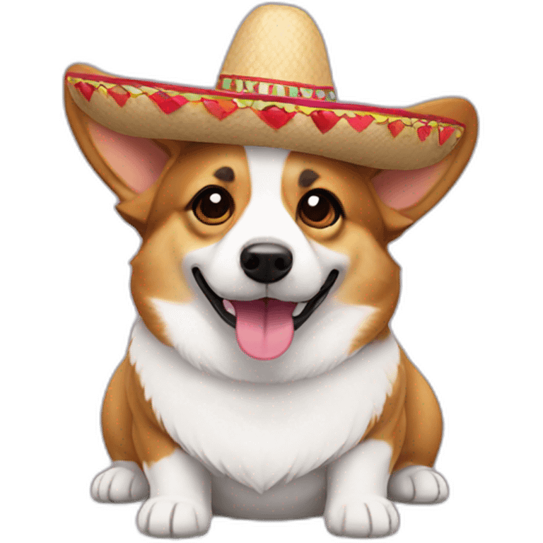 corgi with mexican hat emoji