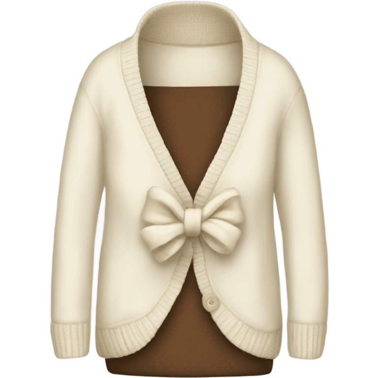 cream Cardigan with  bow emoji