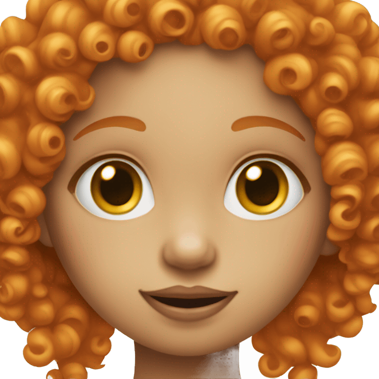 curly ginger girl with a clown makeup emoji