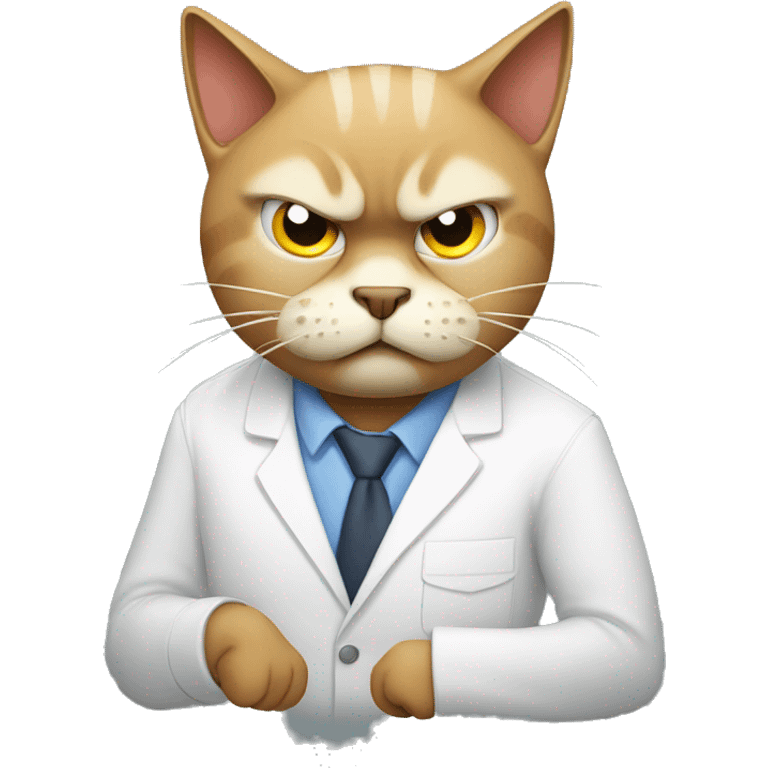 Angry cat at work emoji