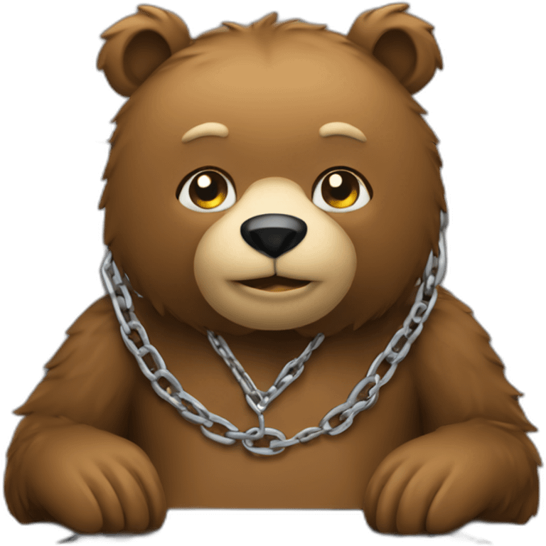 bear chain in screen of laptop emoji