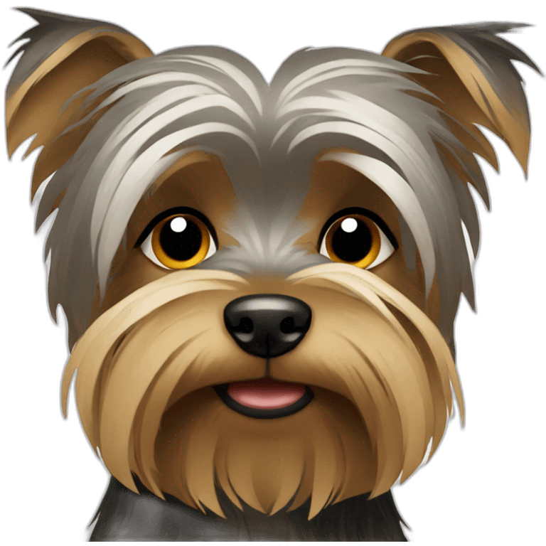 Deep Brown and white sad Yorkshire Terrier emojis  emoji